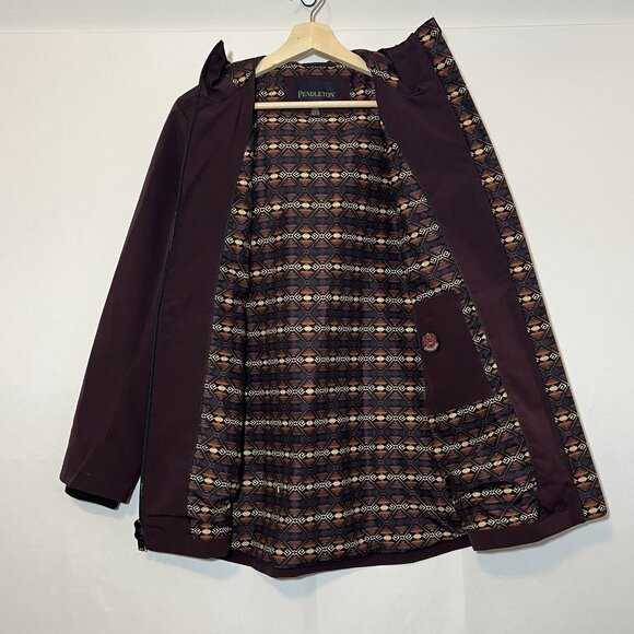 Pendleton Women's Tape Seam Hooded Rain Jacket Purple Medium Outdoor Winter Zip - Picture 5 of 12